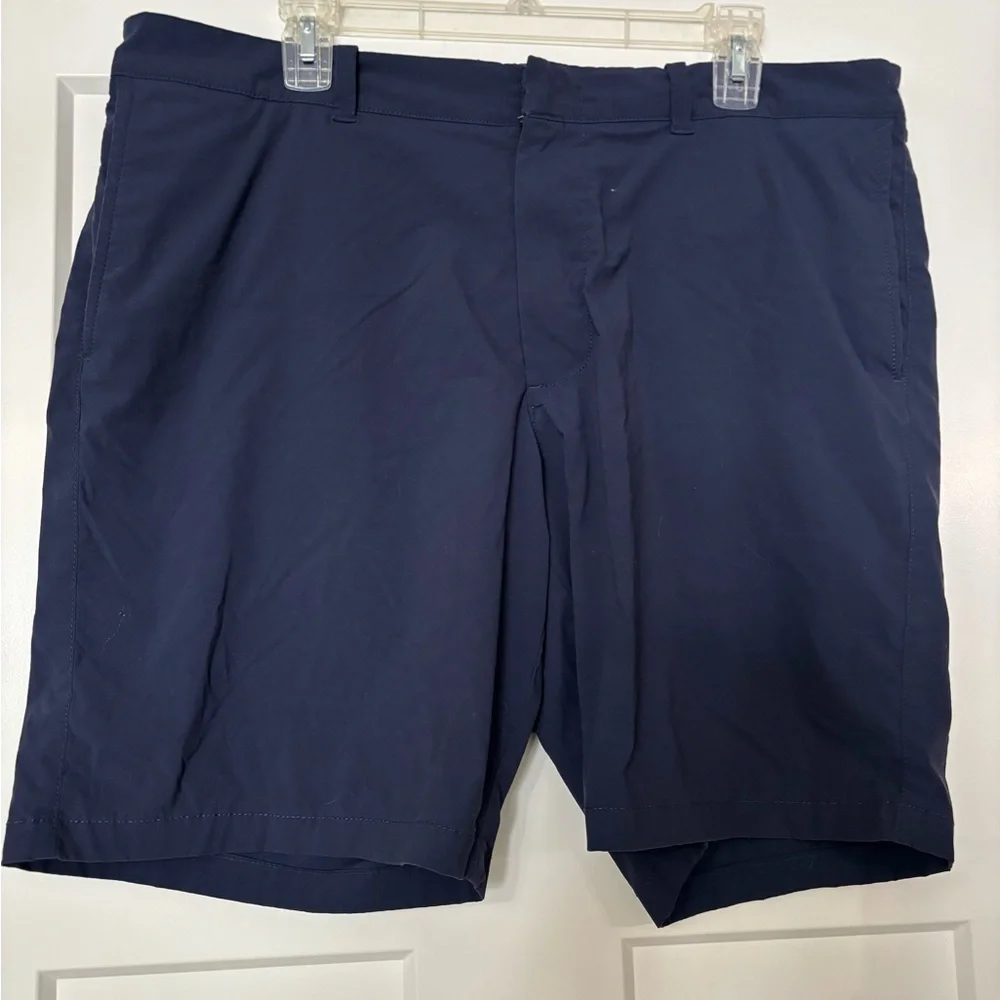 J. Crew‎ Men’s Tech Chino Shorts Bundle  SZ 34  Blue green Flat Front 9” stretch
